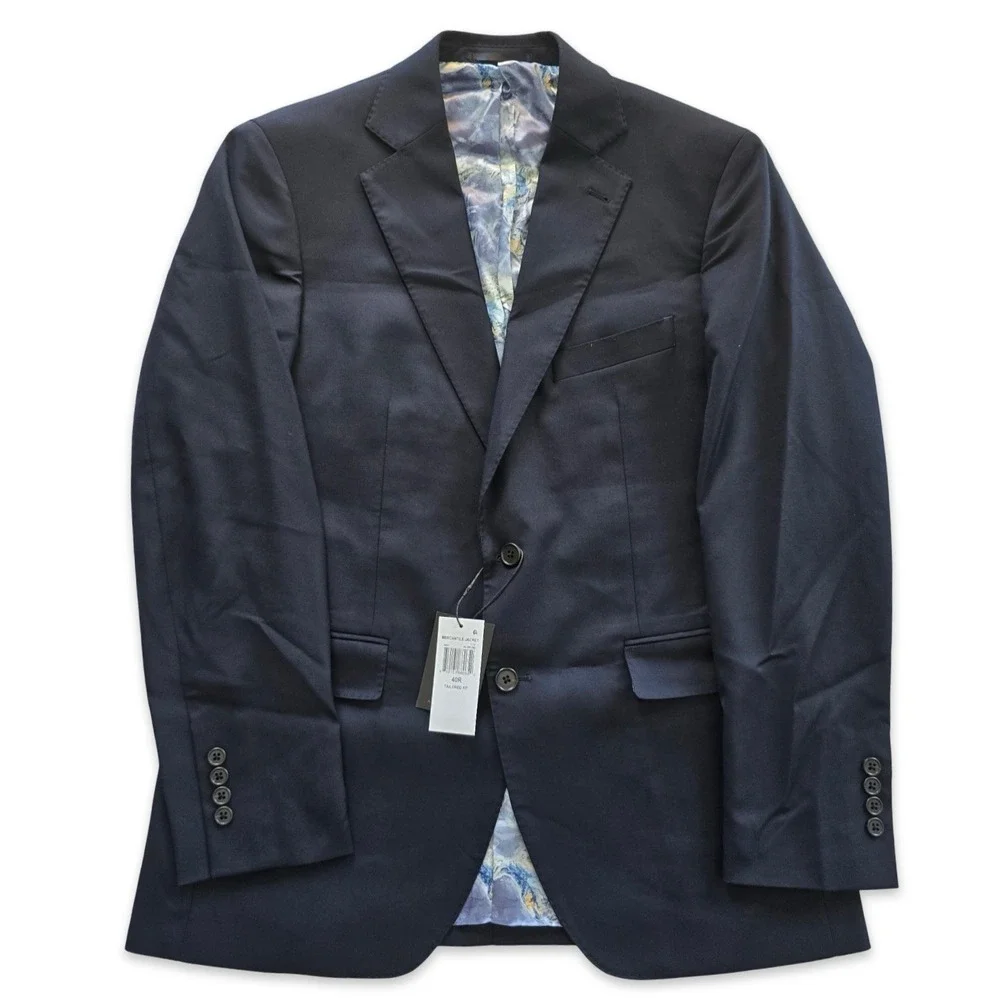 Alton Lane Mens 44L Navy Blue Tailored Fit Suit Jacket Blazer Two Button NWT